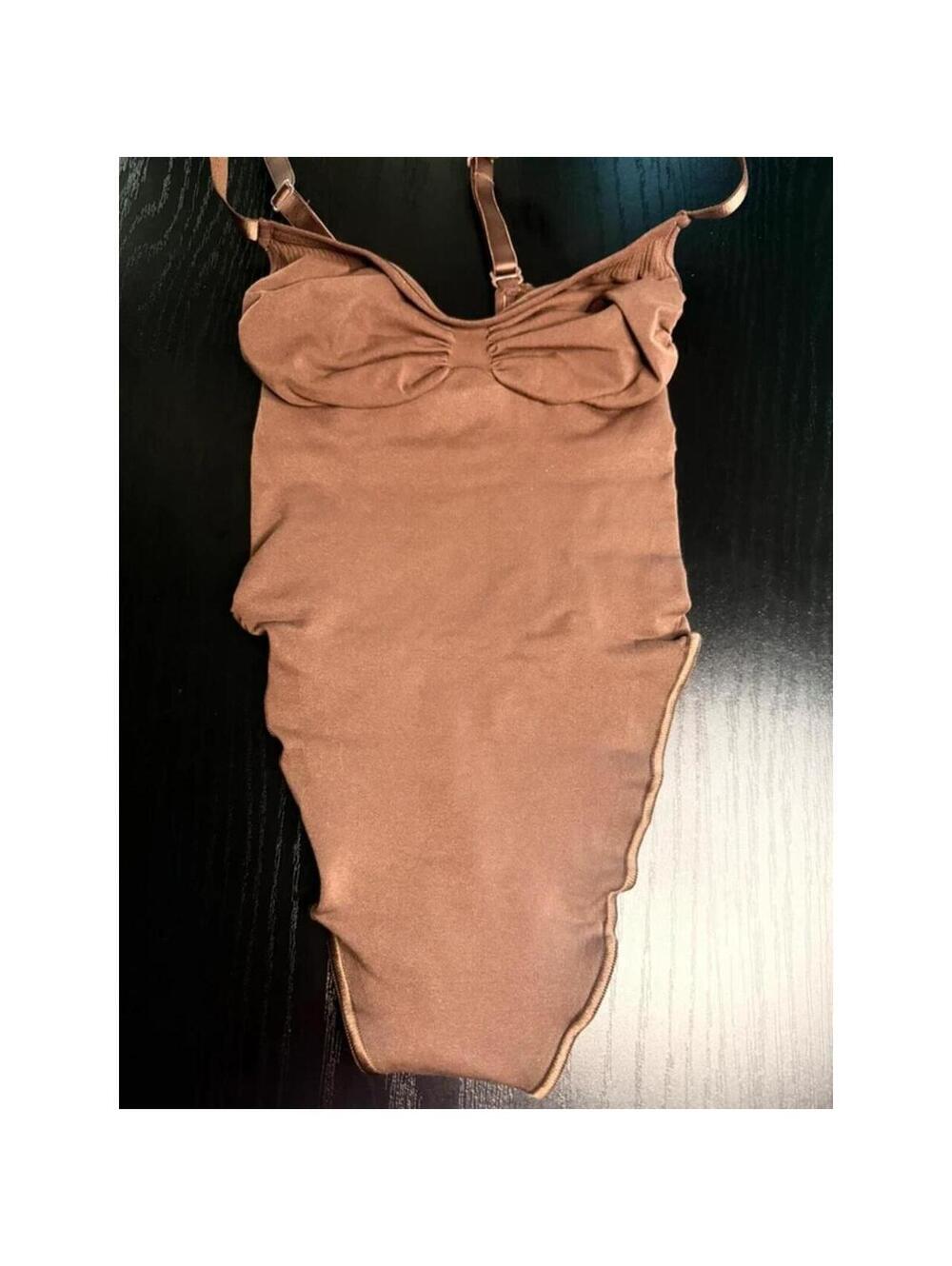 SKIMS cocoa brown thong bodysuit Shapewear size small